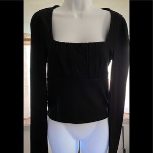 NWT, Forever 21 Black Square Neck Crop Top